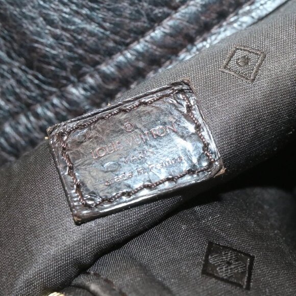 LOUIS VUITTON V line Shoulder Bag fur Black LV Auth th1021 - Picture 10 of 16